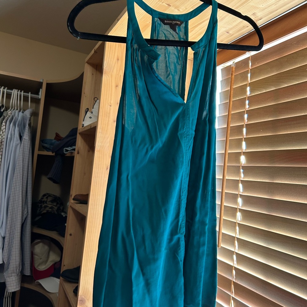 Banana Republic Teal V-Neck Blouse
